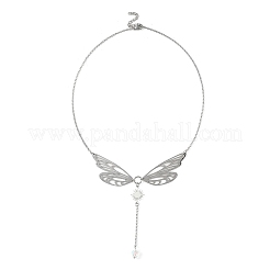 304 Stainless Steel & Glass Pendant Necklaces&nbsp;NJEW-TA00252