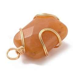 Natural Yellow Jade Rectangle Pendants&nbsp;PALLOY-JF02106-02