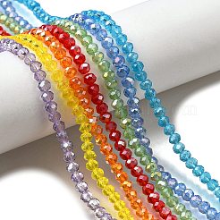 7 Strands 7 Colors Electroplate Transparent Glass Beads Strands&nbsp;EGLA-FP0001-03