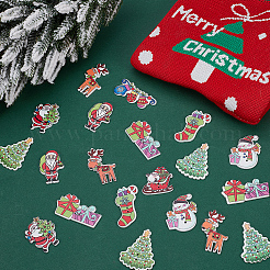 100Pcs 10 Styles Christmas 2-Hole Spray Painted Maple Wooden Buttons&nbsp;WOOD-SP0001-67
