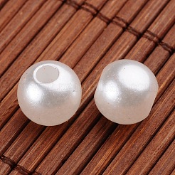 Large Hole Round Imitation Pearl Acrylic Beads&nbsp;OACR-L004-4541