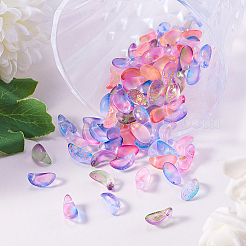 100Pcs 5 Colors Handmade Foil Glass Charms&nbsp;FOIL-CJ0001-09