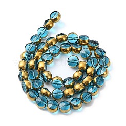 Half Plated Electroplate Transparent Glass Beads Strands&nbsp;EGLA-E060-02A-HP