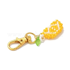 Handmade Loom Pattern Seed Beaded Lemon Pendant Decorations&nbsp;HJEW-MZ00361