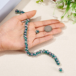 1 Strand Handmade Lampwork Inner Flower Rondelle Beads Strands&nbsp;LAMP-TA0002-72F