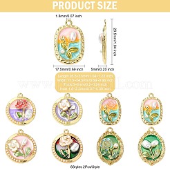 16Pcs 8 Styles Alloy Enamel Pendants&nbsp;FIND-CJ0004-56