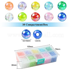 3000Pcs 10 Colors Eco-Friendly Transparent Acrylic Beads&nbsp;TACR-CJ0001-15
