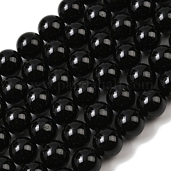 Natural Black Tourmaline Beads Strands&nbsp;G-E444-27-12mm