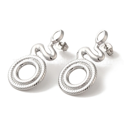 304 Stainless Steel Snake Stud Earrings&nbsp;EJEW-C114-32P