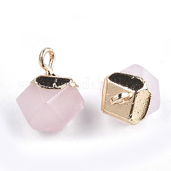 Electroplate Natural & Synthetic Gemstone Star Cut Round Charms&nbsp;G-S344-08-M