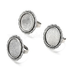 Vintage Adjustable Iron Finger Ring Components Alloy Cabochon Bezel Settings&nbsp;PALLOY-Q300-14AS-NR