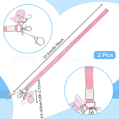 2Pcs Alloy & 304 Stainless Steel Clasps & ABS Plastic Pearl Beaded Zipper Helpers&nbsp;HJEW-PH02479