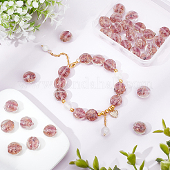 Handmade Gold Sand Lampwork Beads Strands&nbsp;LAMP-OC0001-38