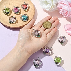 10Pcs Transparent Glass Pendants&nbsp;GLAA-YW0004-20C