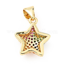 Brass Micro Pave Cubic Zirconia Pendants&nbsp;KK-E015-09G-04