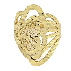 Brass Open Cuff Ring for Women&nbsp;RJEW-Z046-02G