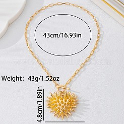 Alloy Spike Heart Pendant Paperclip Chain Necklaces with OT Clasps for Women&nbsp;WGD9159-01