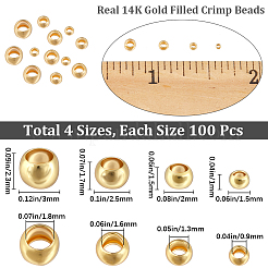 400Pcs 4 Styles Brass Crimp Beads&nbsp;KK-BBC0014-68