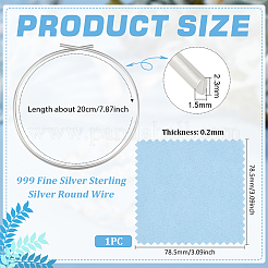 999 Fine Silver Sterling Silver Round Wire&nbsp;STER-BC0002-49B