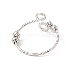 Alloy Rotating Beaded Open Cuff Ring&nbsp;STAS-E047-01P-1