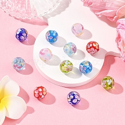 12Pcs 6 Colors Round Lampwork Beads&nbsp;LAMP-YW0004-29