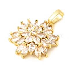 Brass Micro Pave Clear Cubic Zirconia Pendants&nbsp;KK-A296-07A-G