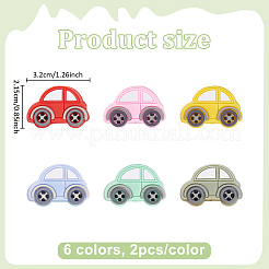 12Pcs 6 Colors Silicone Focal Beads&nbsp;SIL-ME0001-05