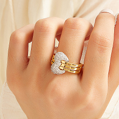 Brass Micro Pave Cubic Zirconia Finger Rings for Women&nbsp;IC2063