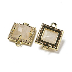 Natural Moonstone Faceted Square Links&nbsp;G-I375-03G-01