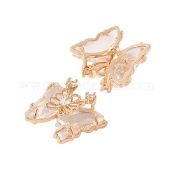 Brass Pendants with Clear Glass&nbsp;KK-B100-012G