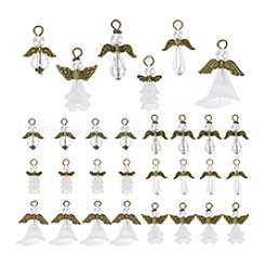 48Pcs 6 Styles Acrylic & Alloy Pendants&nbsp;PALLOY-PH01800-02