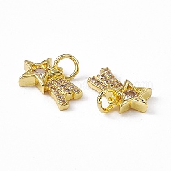 Rack Plating Brass Cubic Zirconia Charms&nbsp;KK-C007-22G