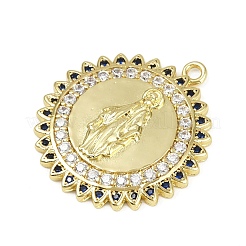 Brass Micro Pave Cubic Zirconia Pendants&nbsp;KK-M322-37G