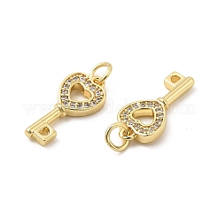 Brass Micro Pave Clear Cubic Zirconia Pendants&nbsp;KK-E068-VB180