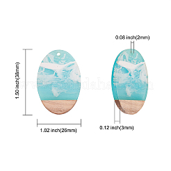 16Pcs 4 Colors Transparent Resin & Walnut Wood Pendants&nbsp;RESI-CJ0001-206
