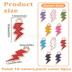 50Pcs 10 Colors Alloy Enamel Pendants&nbsp;ENAM-LP0001-04