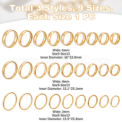 27Pcs 27 Style Stainless Steel Finger Rings for Women&nbsp;RJEW-UN0003-04G