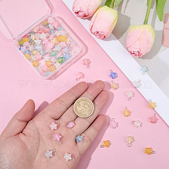 100Pcs Star Frosted Acrylic Gold Foil Charms&nbsp;PALLOY-BM00026