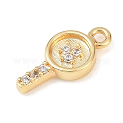 Brass Micro Pave Clear Cubic Zirconia Pendants&nbsp;KK-G545-08G