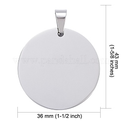 Tarnish Resistant DIY Materials 201 Stainless Steel Flat Round Hand Stamping Blank Tag Pendants&nbsp;STAS-O044-125