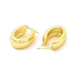 Brass Oval Thick Hoop Earrings for Women&nbsp;EJEW-E273-04LG