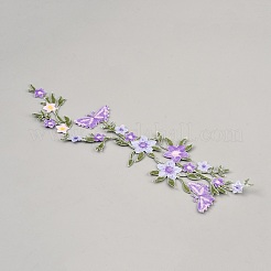 Polyester Rayon Flower Embroider Thread Iron on/Sew On Patches&nbsp;PATC-WH20017-18D
