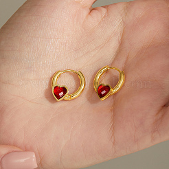 Sweet and Stylish Classic Heart 201 Stainless Steel Hoop Earrings&nbsp;CI7113