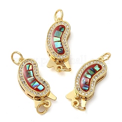 Brass Micro Pave Clear Cubic Zirconia Box Clasps&nbsp;KK-K385-093G
