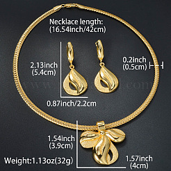 Brass Pendant Necklaces & Hoop Earrings Sets&nbsp;FS-WG87DC9-01