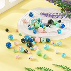 80Pcs 8 Colors Assembled Synthetic Stone and Trochus Shell Beads&nbsp;G-TA0002-31A