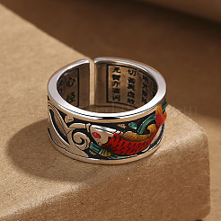 Retro Ethnic Style Brass Adjustable Cuff Rings&nbsp;FS-WG2D462-01