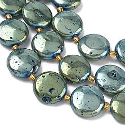 Electroplated Natural Druzy Geode Crystal Beads Strands&nbsp;G-G459-04H