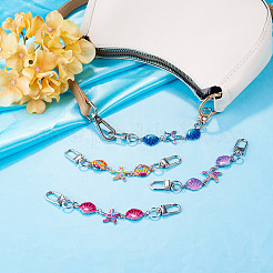 4Pcs 4 Colors Ocean Theme Alloy Enamel Link Purse Strap Extenders&nbsp;AJEW-TA0003-68
