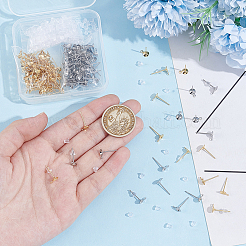 200Pcs 2 Colors 304 Stainless Steel Stud Earring Findings&nbsp;STAS-UN0062-35